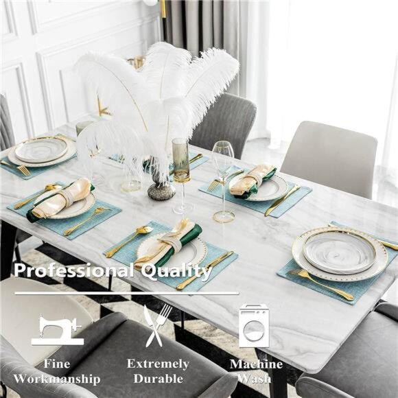 Cloth Placemats Set of 4 for Holiday Dinner Linen Placemat Heat Resistant - Picture 2 of 7